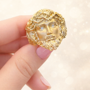 Anillo rostro Cristo 18K